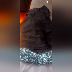 Maternity 2piece set top black bottom skirt  green design